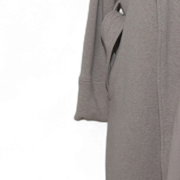 UGG Shawl-Collar Belted Open-Front Coat Sz XL Cream, w/ Pockets Cotton EUC - Picture 8 of 9